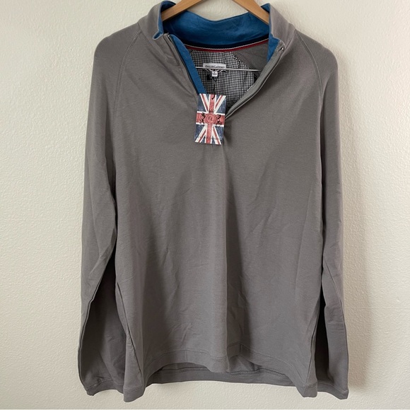 English Laundry Mockneck Half Zip Grey Sweater in Size L - Picture 2 of 13
